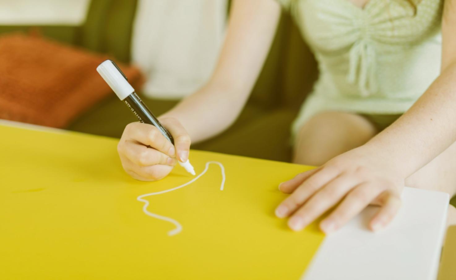 Student workspace with digital illustration in progress